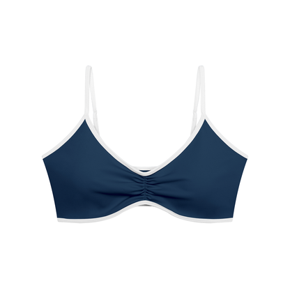 Women's Color Block Ruched V-Neck Sports Bra