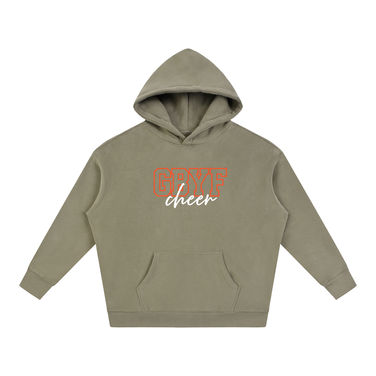 Cursive Front Green Bulldogs Oversize Fleeced Hoodie