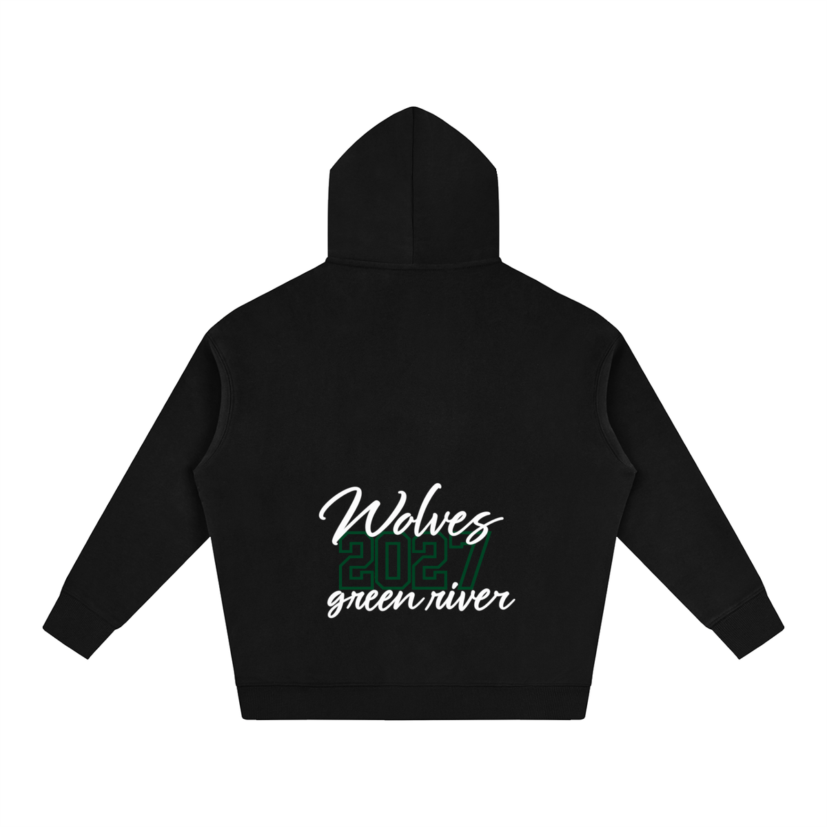 Cursive Front Green River Oversize Fleeced Hoodie
