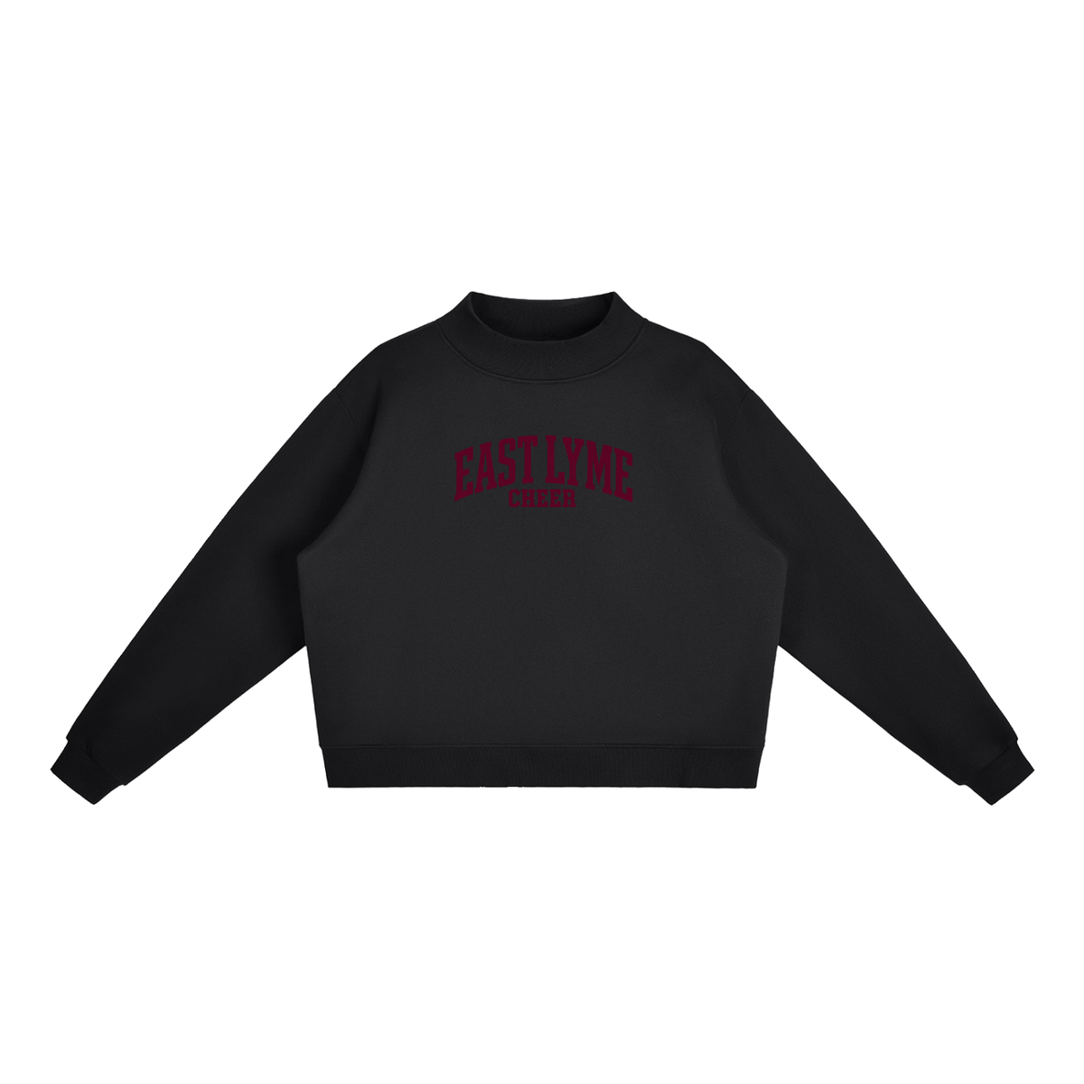 Basic 1 East Lyme Essential Fleece Mock-Neck Crew Sweatshirt (printed)