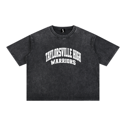 Basic 2 White Taylorsville Mineral Wash Boxy Cotton T-Shirt