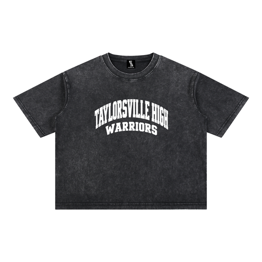Basic 2 White Taylorsville Mineral Wash Boxy Cotton T-Shirt