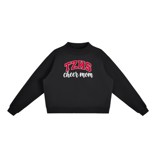 Cheer Mom Tappan Zee Essential Fleece Mock-Neck Crew Sweatshirt (printed)