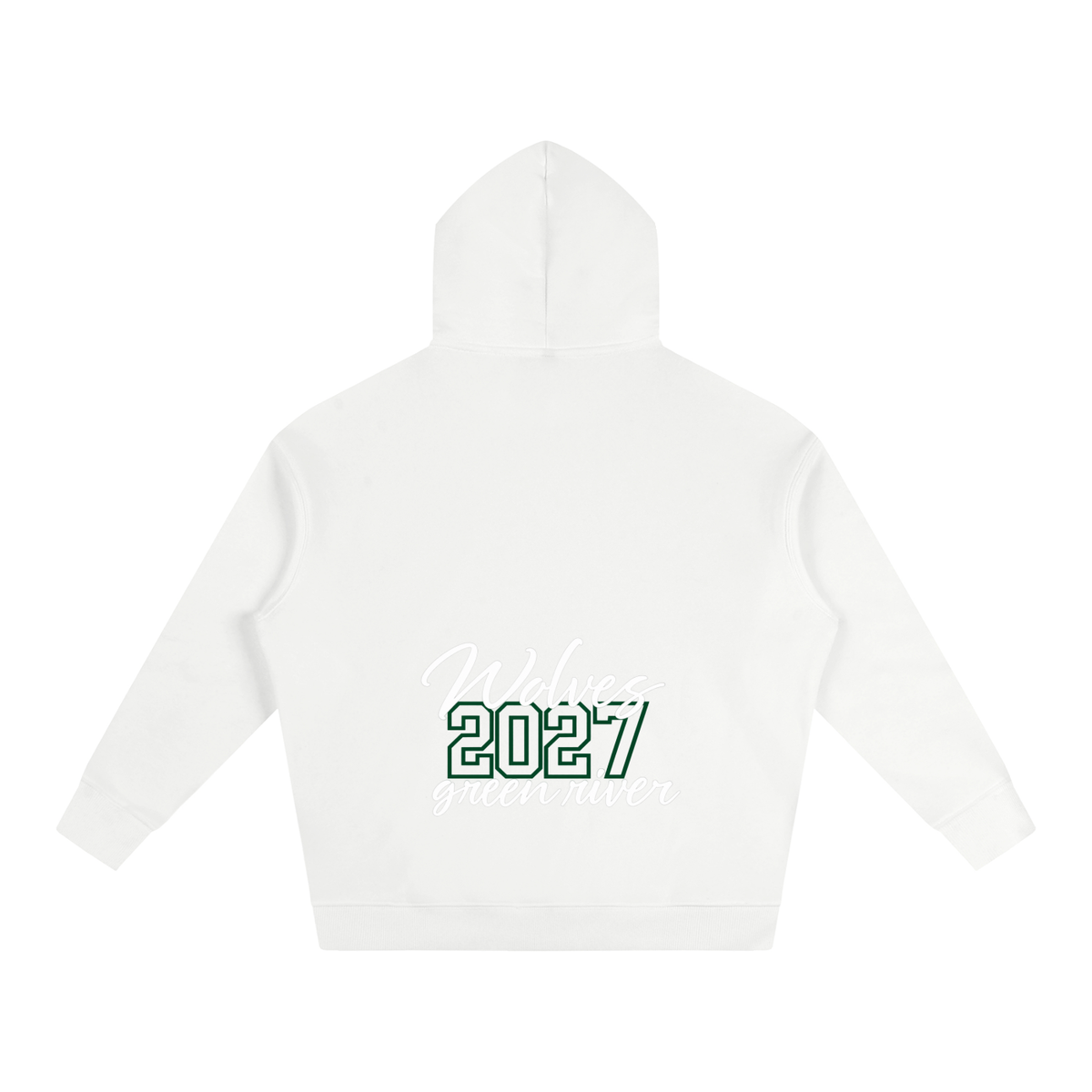 Cursive Front Green River Oversize Fleeced Hoodie