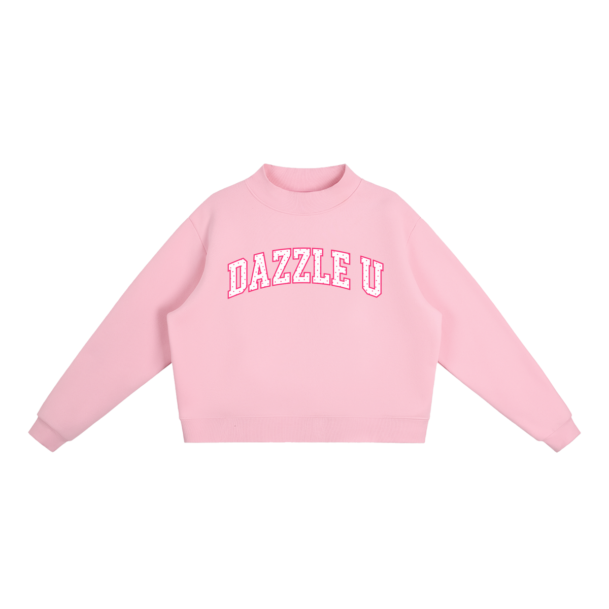 *NEW* Polka Dot Fleece Mock-Neck Crew Sweatshirt