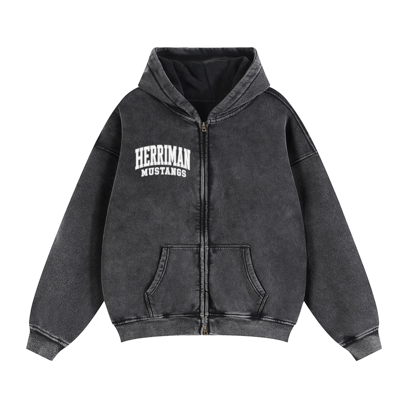 Zip Up Boxy Fleece Hoodie