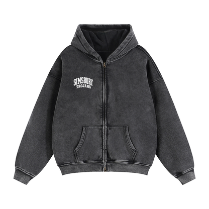 Zip-Through Boxy Fleece Hoodie