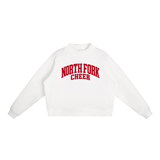Basic 2 North Fork Essential Fleece Mock-Neck Crew Sweatshirt (printed)