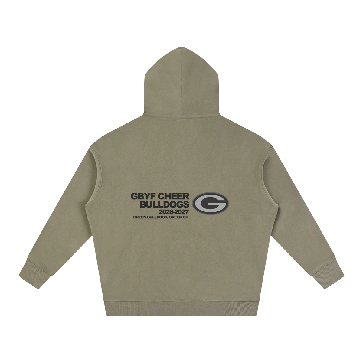 Vector Star Front Green Bulldogs Oversize Fleeced Hoodie