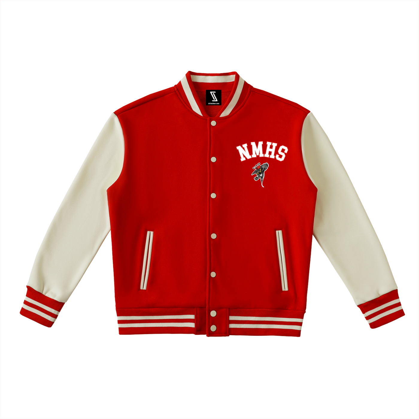 Two-Tone Fleeced Varsity Jacket