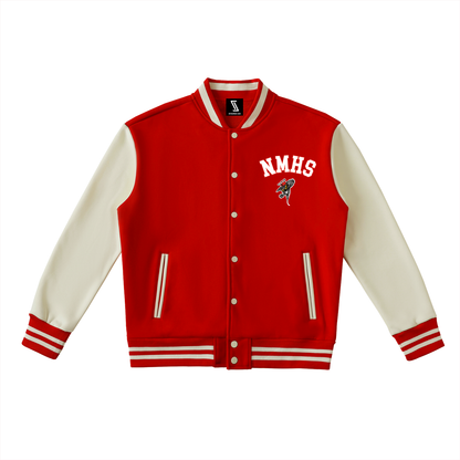 Two-Tone Fleeced Varsity Jacket