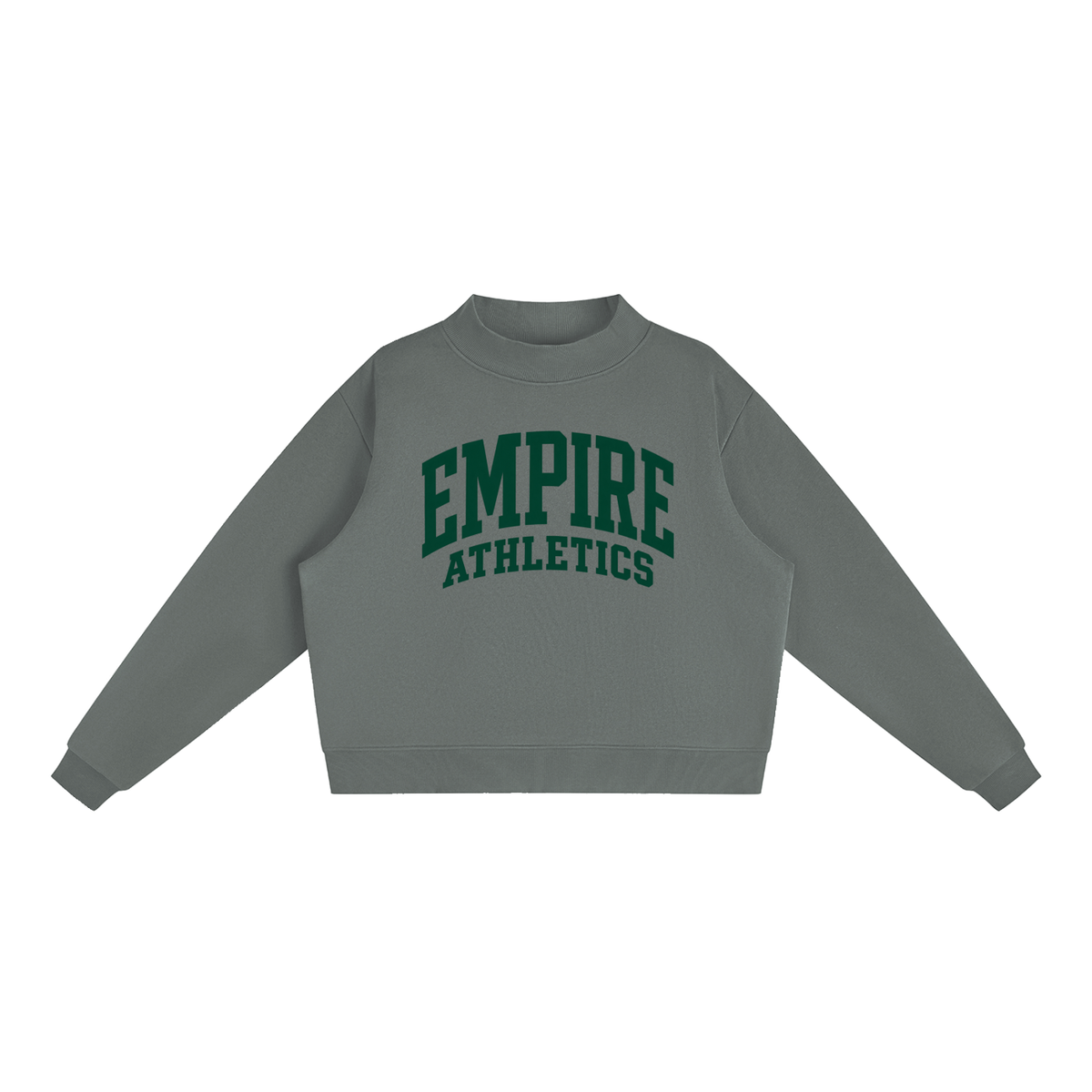 Basic 2 Empire Essential Fleece Mock-Neck Crew Sweatshirt (printed)