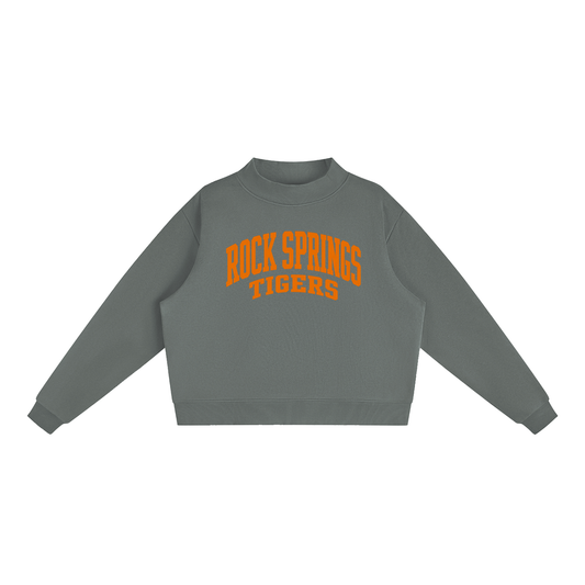 Essential Fleece Mock-Neck Crew Sweatshirt