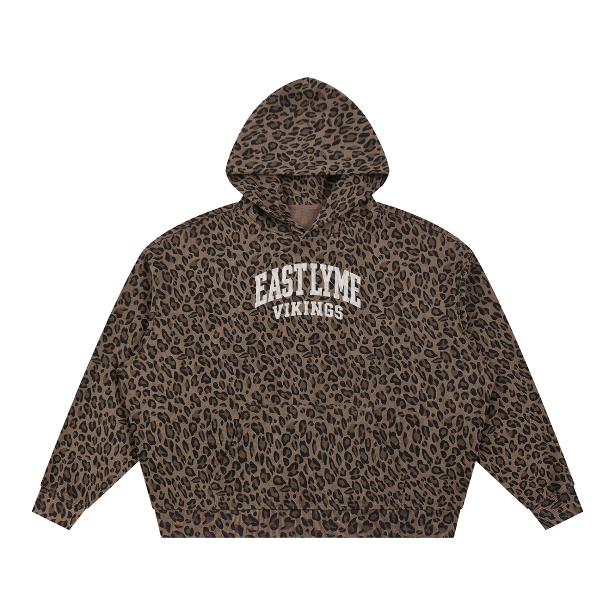 East Lyme Unisex Boxy Leopard Print Hoodie