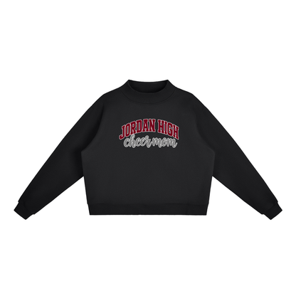 Cheer Mom Jordan Essential Fleece Mock-Neck Crew Sweatshirt (printed)
