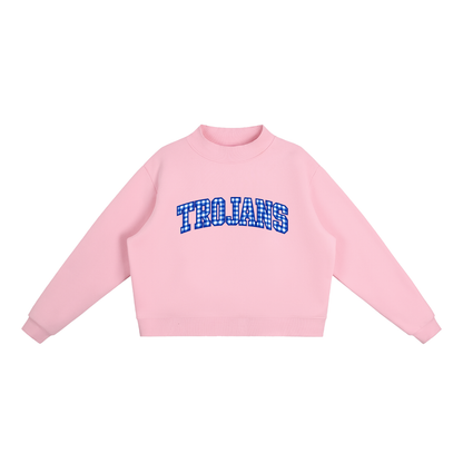 Gingham Silver Valley Essential Fleece Mock-Neck Crew Sweatshirt (printed)
