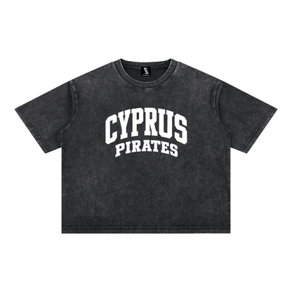 Basic 2 White Cyprus Mineral Wash Boxy Cotton T-Shirt