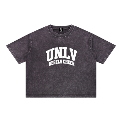 Basic 2 White UNLV Mineral Wash Boxy Cotton T-Shirt