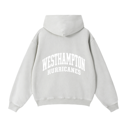 Basic 2 White Westhampton Zip-Through Boxy Fleece Hoodie