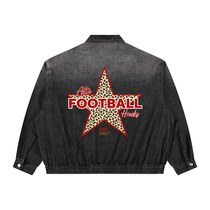 Unisex Vintage Wash Full-Zip Denim Jacket