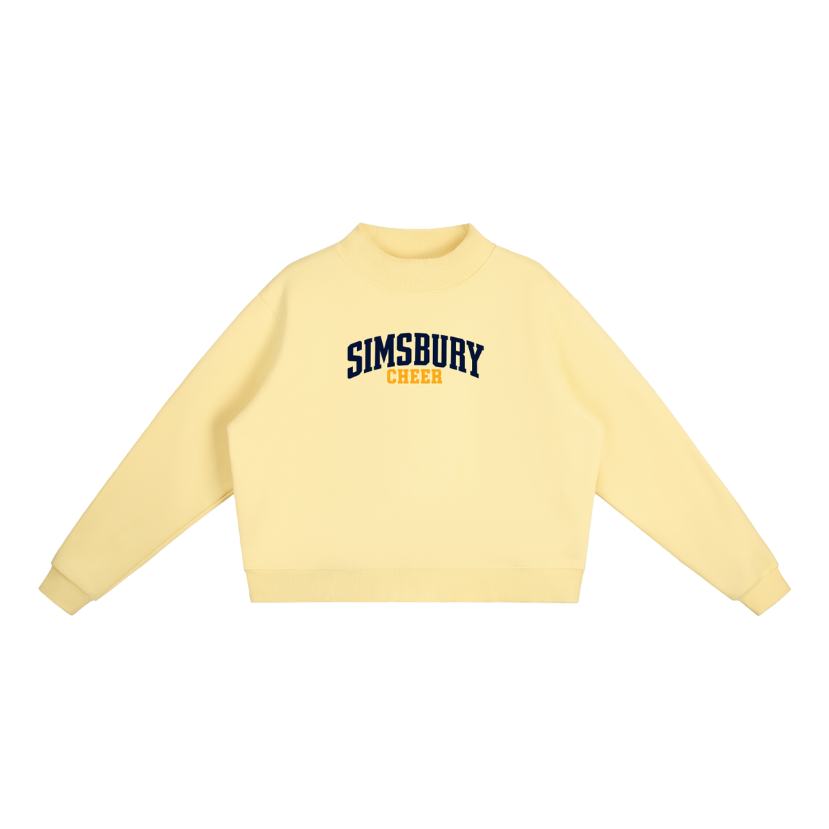 Basic 1 Simsbury Essential Fleece Mock-Neck Crew Sweatshirt (printed)