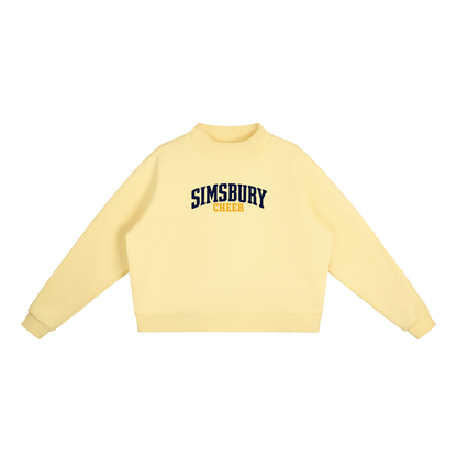 Basic 1 Simsbury Essential Fleece Mock-Neck Crew Sweatshirt (printed)