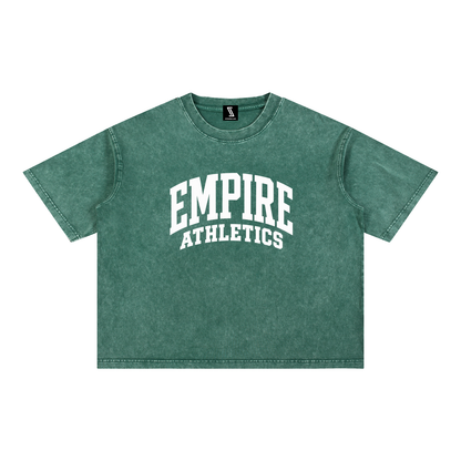 Basic 2 White Empire Mineral Wash Boxy Cotton T-Shirt