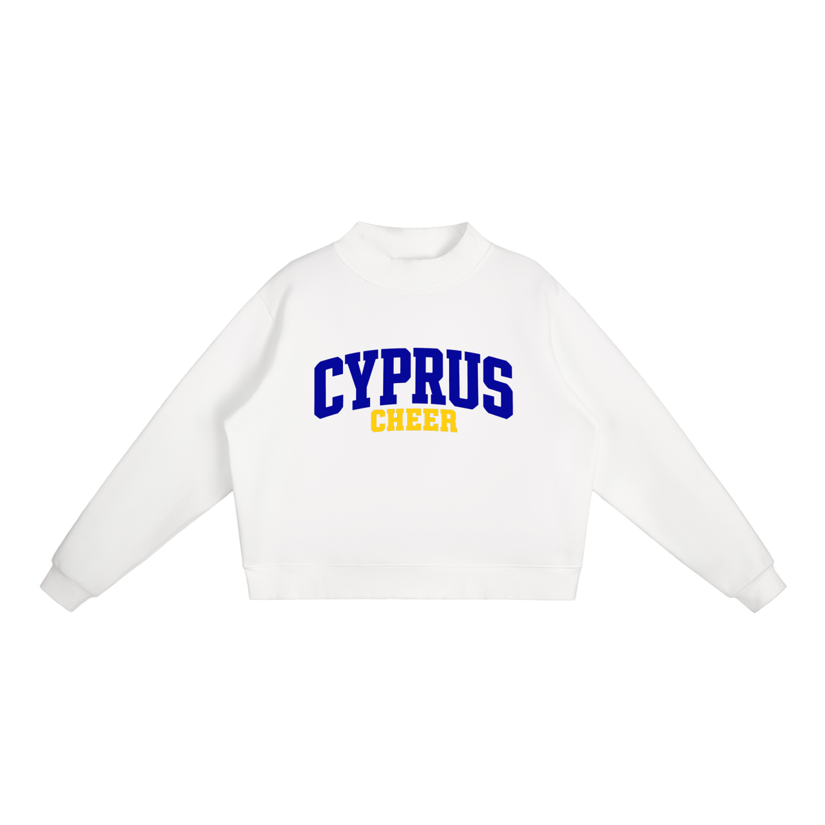 Basic 1 Cyprus Essential Fleece Mock-Neck Crew Sweatshirt