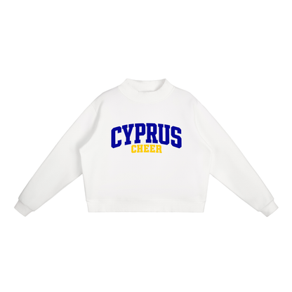 Basic 1 Cyprus Essential Fleece Mock-Neck Crew Sweatshirt