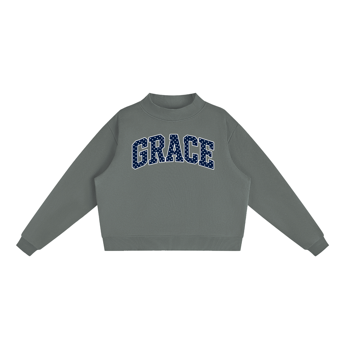 Essential Fleece Mock-Neck Crew Sweatshirt
