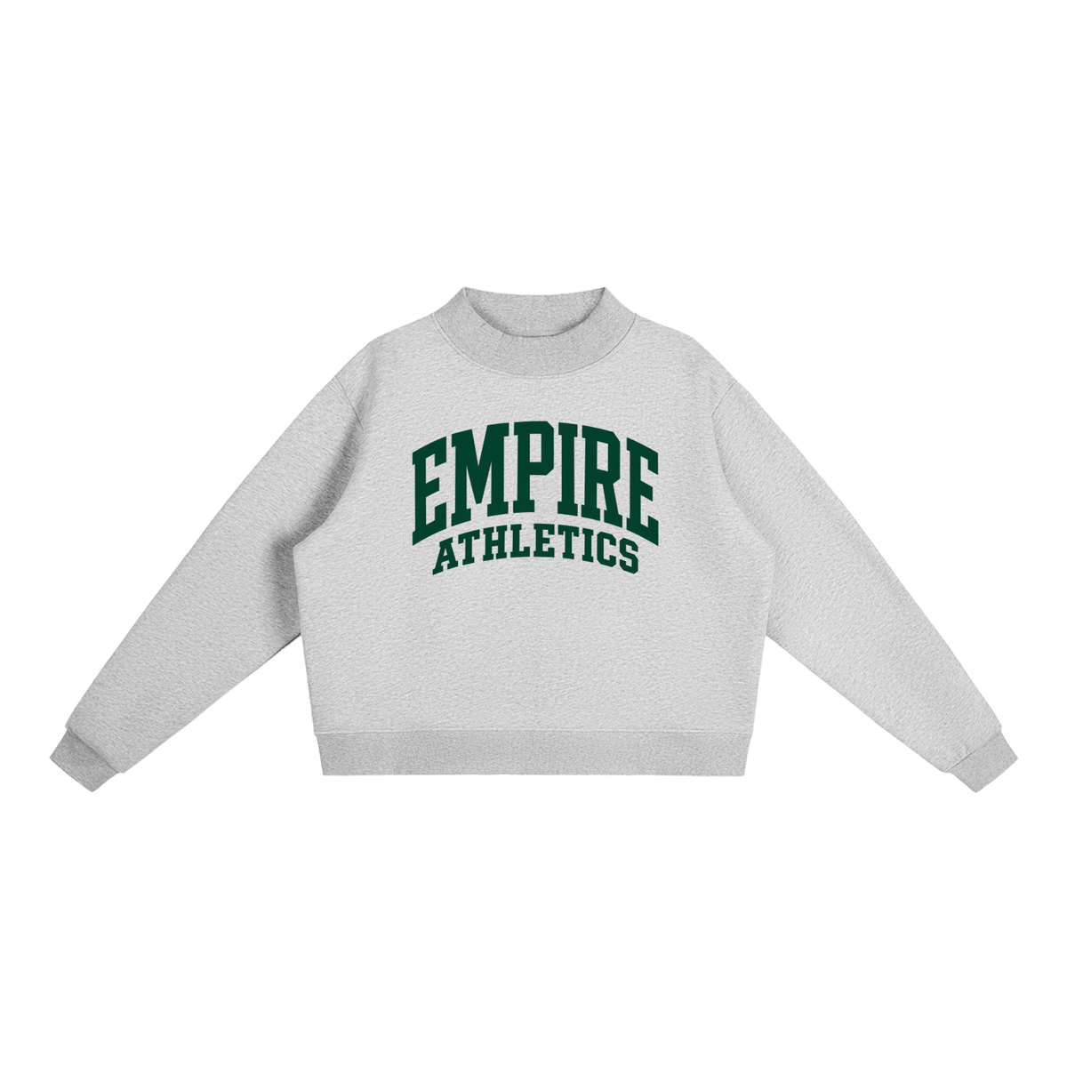 Basic 2 Empire Essential Fleece Mock-Neck Crew Sweatshirt (printed)