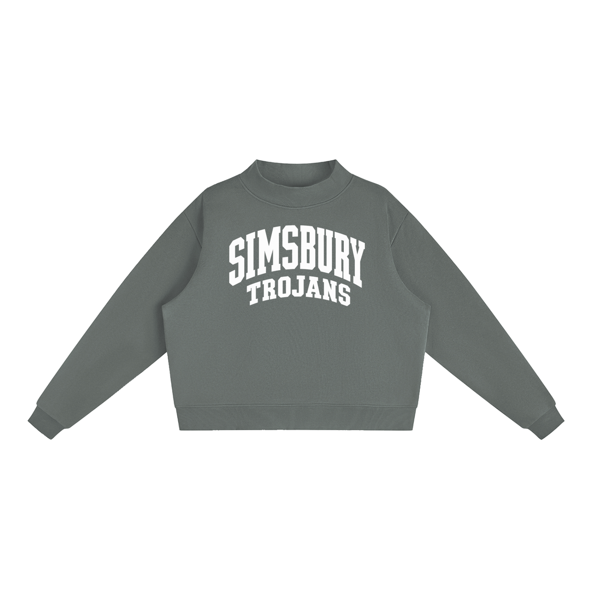 Essential Fleece Mock-Neck Crew Sweatshirt