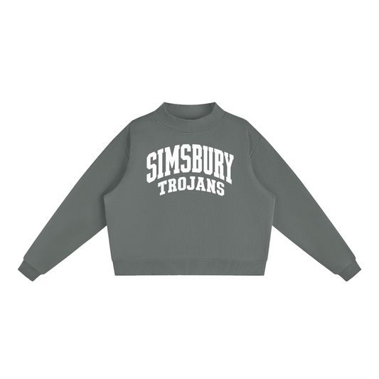Essential Fleece Mock-Neck Crew Sweatshirt