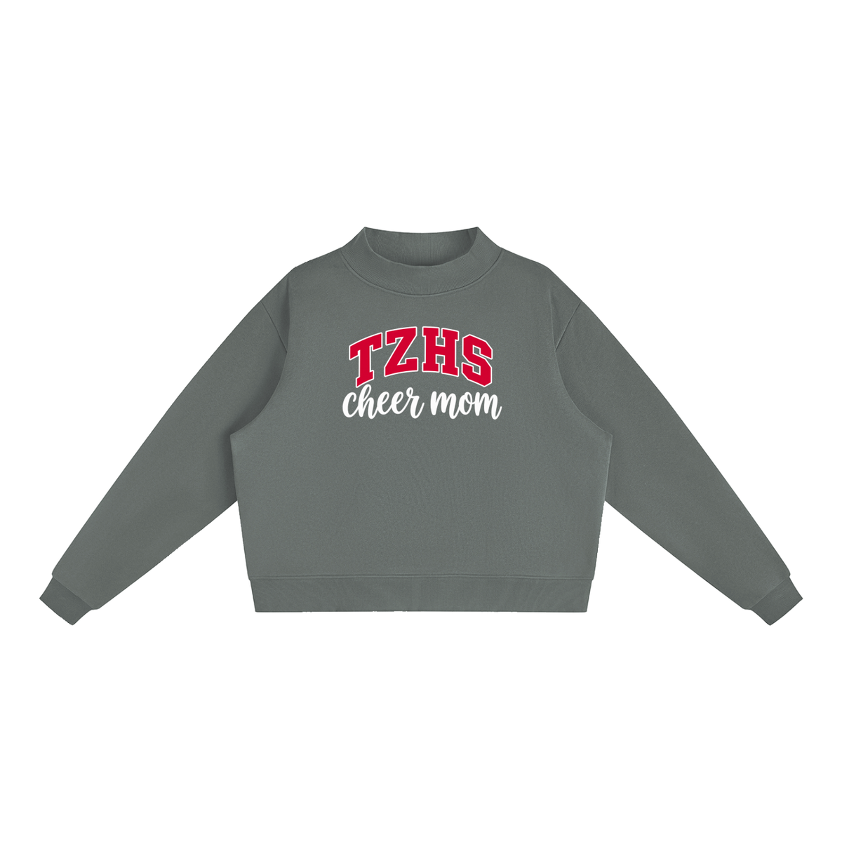 Cheer Mom Tappan Zee Essential Fleece Mock-Neck Crew Sweatshirt (printed)