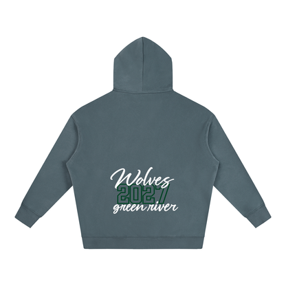 Cursive Front Green River Oversize Fleeced Hoodie