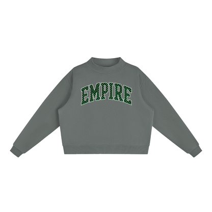 Polka Dot Empire Essential Fleece Mock-Neck Crew Sweatshirt (printed)