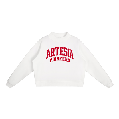 Essential Fleece Mock-Neck Crew Sweatshirt
