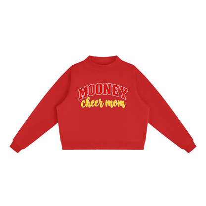 Cheer Mom Cardinal Mooney Essential Fleece Mock-Neck Crew Sweatshirt