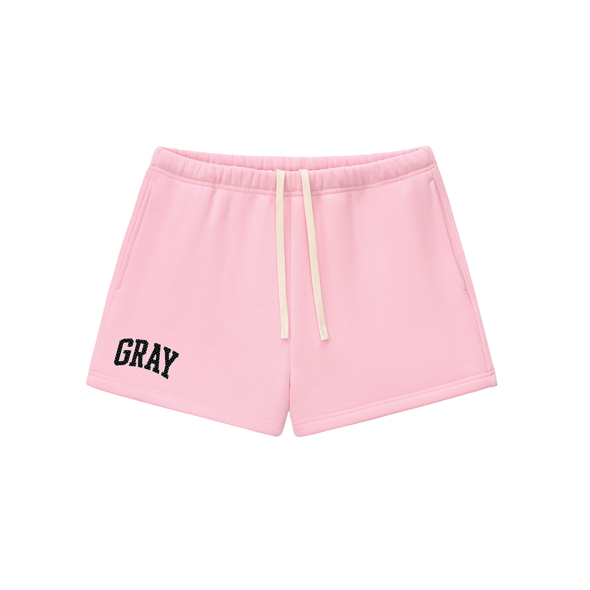 Gray Black Polka Essential Fleece Drawstring Sweatshorts