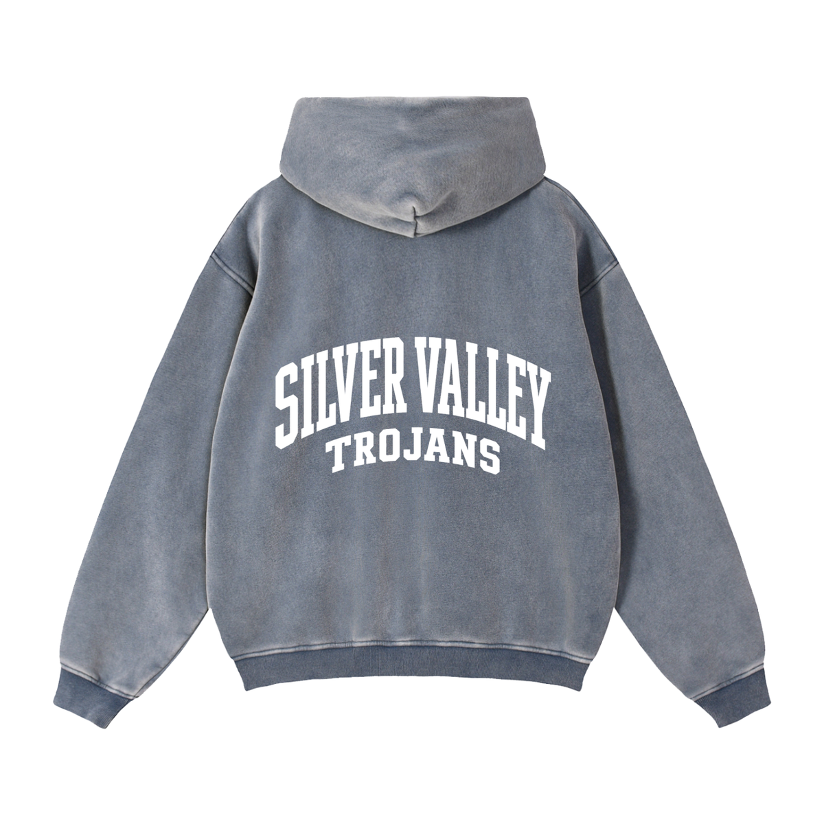 Basic 2 White Silver Valley Zip-Through Boxy Fleece Hoodie