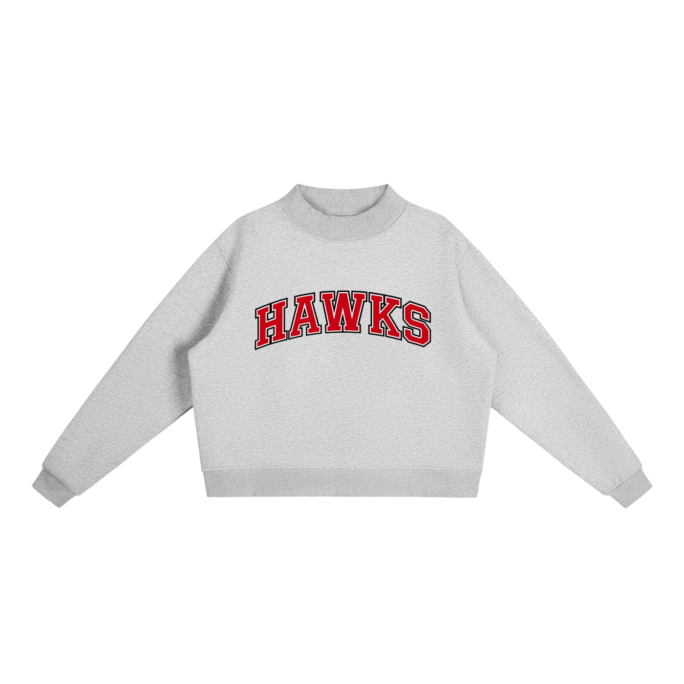 Collegiate Hawks Fleece Mock-Neck Crew Sweatshirt