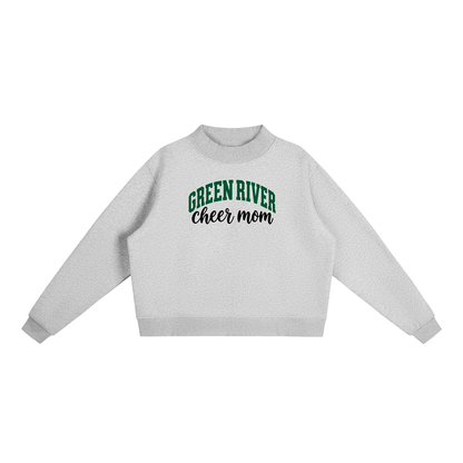 Cheer Mom Green River Essential Fleece Mock-Neck Crew Sweatshirt (printed)