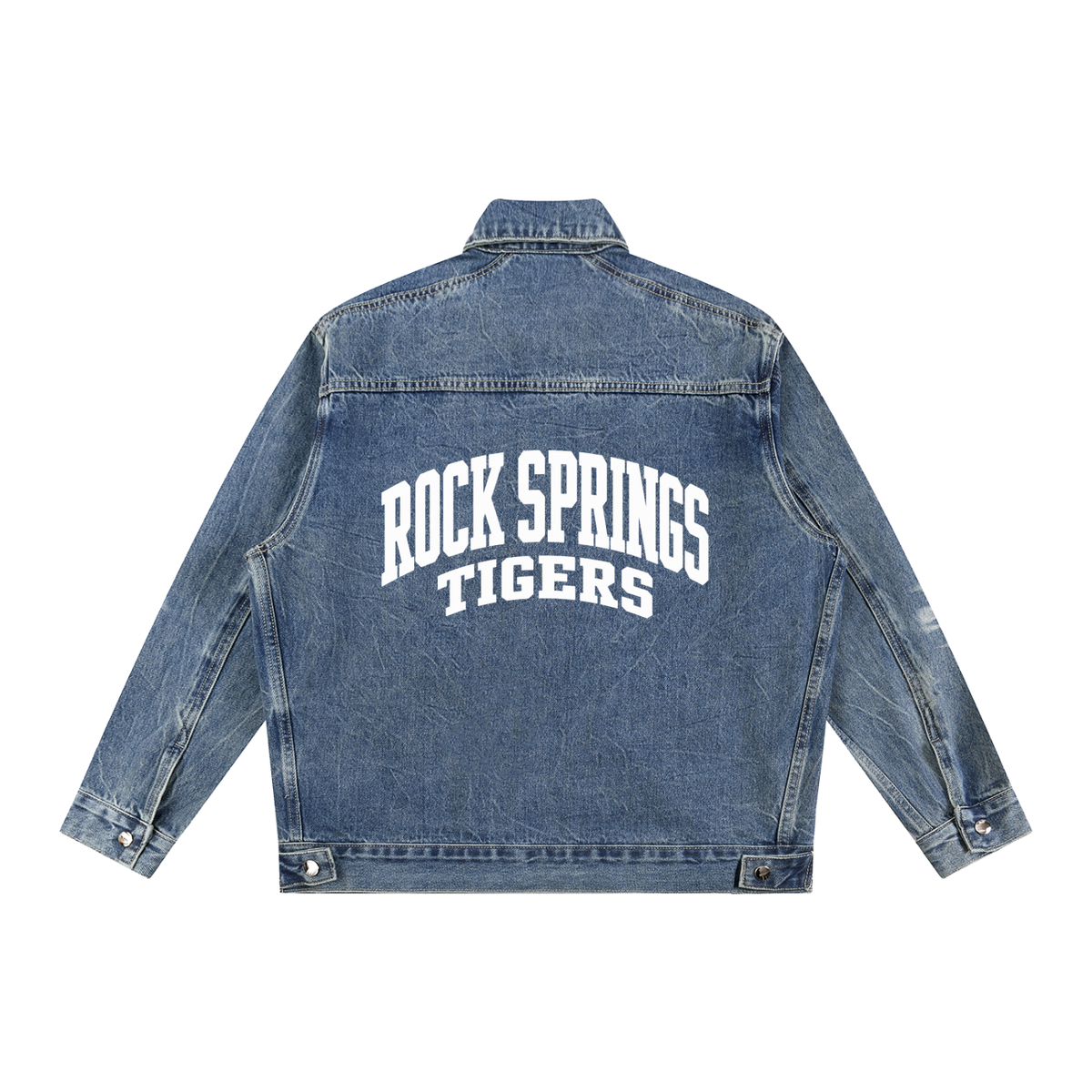 Basic 2 White Rock Springs Vintage Wash Zip Up Denim Jacket