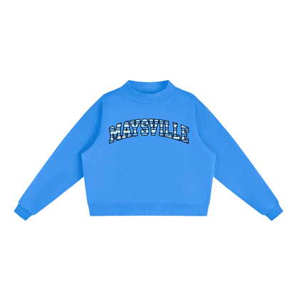 Striped Maysville Essential Fleece Mock-Neck Crew Sweatshirt