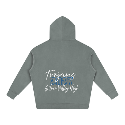 Cursive Front Silver Valley Oversize Fleeced Hoodie