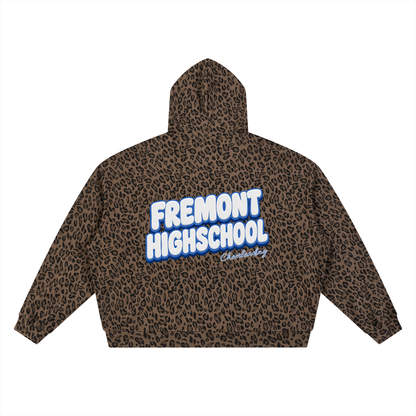 Leopard Print Full Zip Hoodie