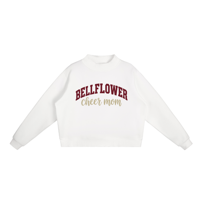 Cheer Mom Bellflower Essential Fleece Mock-Neck Crew Sweatshirt