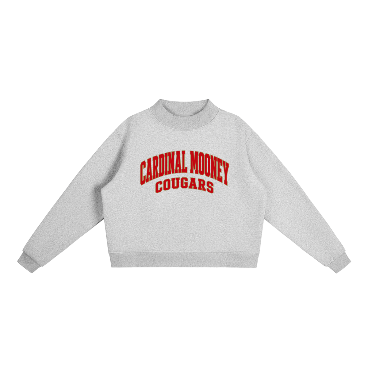 Basic 2 Cardinal Mooney Essential Fleece Mock-Neck Crew Sweatshirt