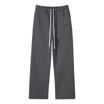 Unisex Solid Color Fleece Straight Leg Pants