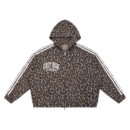 Unisex Leopard Full Zip Hoodie